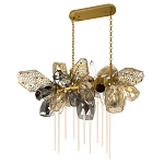 Люстра подвесная с 22-мя гранёными стеклянными плафонами с вертикальными подвесками Gilded Mirage  варинант исполнения - 5 | Loft Concept в Омске