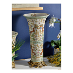 Ваза высокая из фарфора на бронзовом основании Turquoise Blooming Garden варинант исполнения - 6 | Loft Concept в Омске