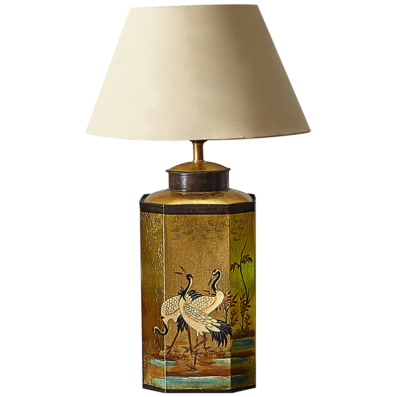 Настольная лампа Шинуазри с абажуром Golden Garden Chinoiserie Table Lamp Золотой Бежевый Мульти Настольная лампа Шинуазри с абажуром Golden Garden Chinoiserie Table Lamp Золотой Бежевый Мульти в Омске | Loft Concept