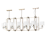 Люстра прямоугольной формы с 12-ю цилиндрическими плафонами из стекла Laurent варинант исполнения - 1 | Loft Concept в Омске