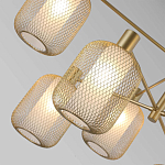 Люстра потолочная с абажурами из металлической сетки Loft Grid Pendant Gold варинант исполнения - 3 | Loft Concept в Омске