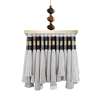 Люстра квадратная плетеная с бахромой Wicker Square Chandelier with Tassels варинант исполнения - 2 | Loft Concept в Омске