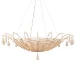 Люстра из деревянных бусин с подвесками в виде капель Wooden Beads варинант исполнения - 1 | Loft Concept в Омске