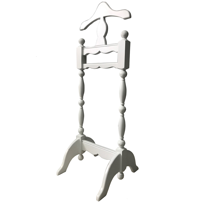 Напольная деревянная вешалка с плечиками Wooden Floor Hanger with Hangers Provence Белый Напольная деревянная вешалка с плечиками Wooden Floor Hanger with Hangers Provence Белый в Омске | Loft Concept
