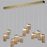 Подвесной светильник линейный с плафонами волнистой формы из фактурного стекла Big Wave варинант исполнения - 9 | Loft Concept в Омске