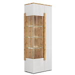 Шкаф-витрина двухдверная с белым глянцевым фасадом Grace of Furniture варинант исполнения - 1 | Loft Concept в Омске