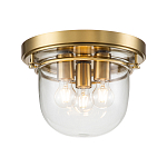 Потолочный светильник для ванных комнат с круглым стеклянным плафоном и тремя лампами Quoizel варинант исполнения - 1 | Loft Concept в Омске