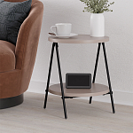 Стол приставной с 2-мя круглыми бежево-серыми столешницами ESSEL LIGHT MOCHA варинант исполнения - 4 | Loft Concept в Омске