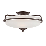 Потолочный светильник со стеклянным плафоном на изогнутых кронштейнах Quoizel  варинант исполнения - 1 | Loft Concept в Омске