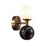 Бра с шарообразным матовым плафоном и шаром из камня на металлическом основании Orb Essence варинант исполнения - 7 | Loft Concept в Омске