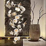 Люстра каскадная из белых цветов каллы и птичек Refined Taste of Light варинант исполнения - 5 | Loft Concept в Омске