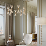 Люстра круглая с фактурными абажурами из тонких металлических палочек Wild Thorns варинант исполнения - 4 | Loft Concept в Омске