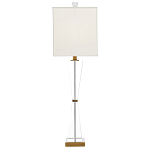 Настольная лампа с прозрачным корпусом и прямоугольным тканевым абажуром Charm and Luxury варинант исполнения - 3 | Loft Concept в Омске