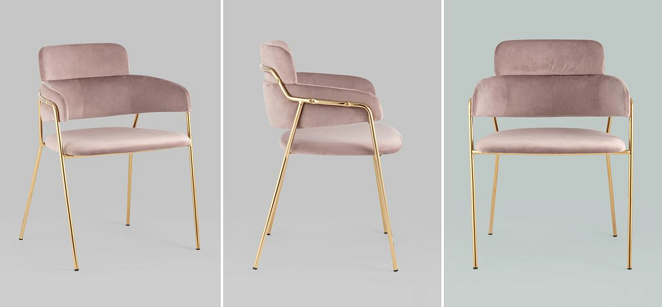 Polina chair Пепельно-Розовый Велюр Polina chair Пепельно-Розовый Велюр - Loft-Concept в Омске
