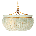 Подвесной светильник с каскадом из стеклянных декоративных элементов на золотом каркасе Shining Sea Glass варинант исполнения - 4 | Loft Concept в Омске