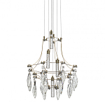 Люстра подвесная из металла с хрустальными подвесками прозрачного цвета Quasar 41 варинант исполнения - 1 | Loft Concept в Омске