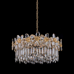 Люстра круглая с декоративными элементами в виде крупных хрустальных цветов Palace Gardens варинант исполнения - 1 | Loft Concept в Омске