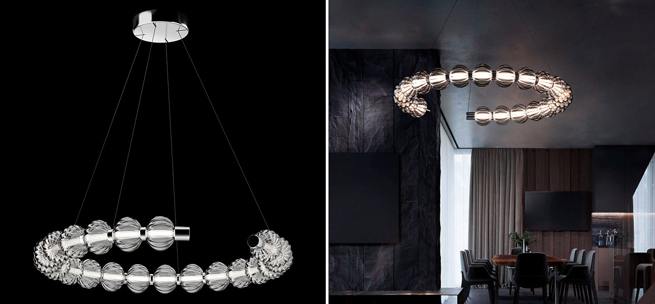 Светильник кольцо со стеклянными шарами Balls Lamp Светильник кольцо со стеклянными шарами Balls Lamp - Loft-Concept в Омске