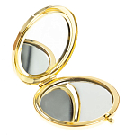 Зеркало карманное двухстороннее круглое из натурального камня Серафинит в подарочной упаковке Gold Stone Mirrors варинант исполнения - 2 | Loft Concept в Омске