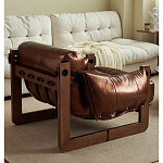 Кресло-диван кожаное на деревянном каркасе Medieval Furniture варинант исполнения - 2 | Loft Concept в Омске