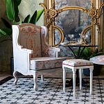 Кресло из массива бука серое с растительным орнаментом Raffael Floral Grey Armchair варинант исполнения - 8 | Loft Concept в Омске