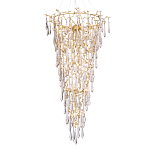 Люстра подвесная в форме перевернутой пирамиды с металлическими ветвями и прозрачными стеклянными подвесками Droplet Chandelier варинант исполнения - 1 | Loft Concept в Омске