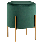 Зеленый пуф на золотистых ножках SANJAY варинант исполнения - 1 | Loft Concept в Омске