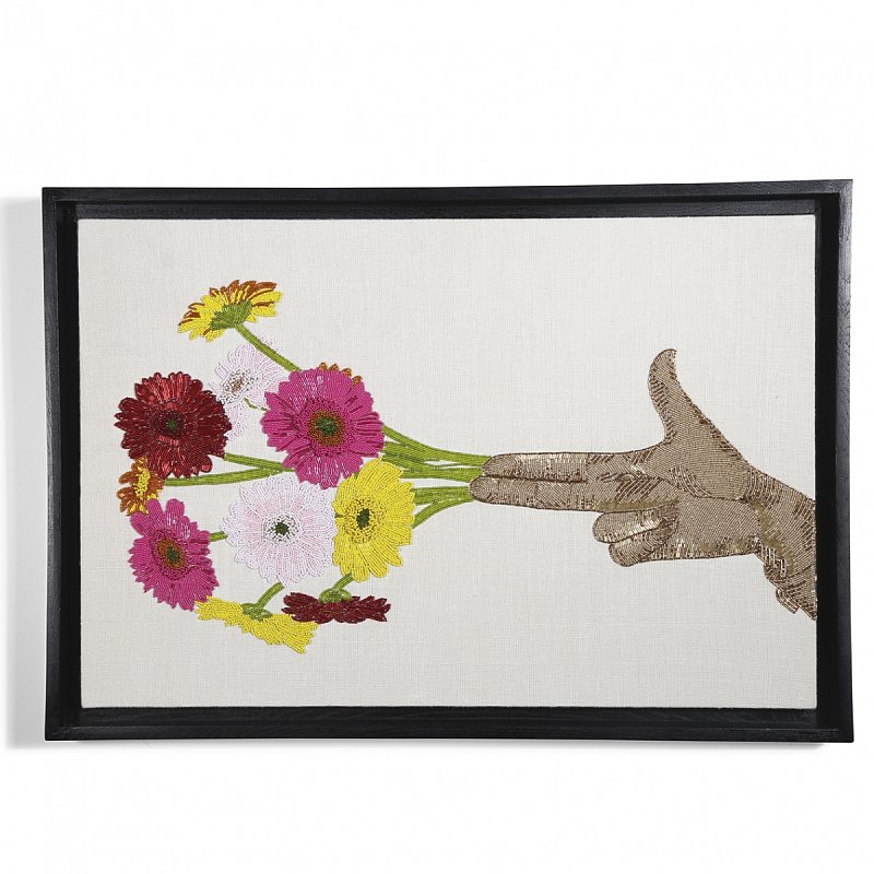 Панно Jonathan Adler FLOWER BEADED WALL ART Мульти Панно Jonathan Adler FLOWER BEADED WALL ART Мульти в Омске | Loft Concept