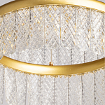 Люстра двухъярусная с золотого цвета и прозрачными подвесками Pettico варинант исполнения - 10 | Loft Concept в Омске