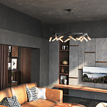 Люстра круглая с трубчатыми лампочками Vanguard Circle варинант исполнения - 4 | Loft Concept в Омске