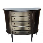 Комод черный из массива березы с 5-ю ящиками и 2-мя дверцами Vintage варинант исполнения - 1 | Loft Concept в Омске