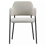 Стул мягкий с подлокотниками Chair Gray Upholstery Boucle варинант исполнения - 1 | Loft Concept в Омске