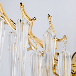 Бра золотого цвета с разветвленными ветвями и длинными прозрачными подвесками в форме стеклянных сосулек Droplet Chandelier варинант исполнения - 4 | Loft Concept в Омске