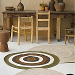 Ковер круглый из хлопка с контрастным узором Bullseye 150 варинант исполнения - 5 | Loft Concept в Омске