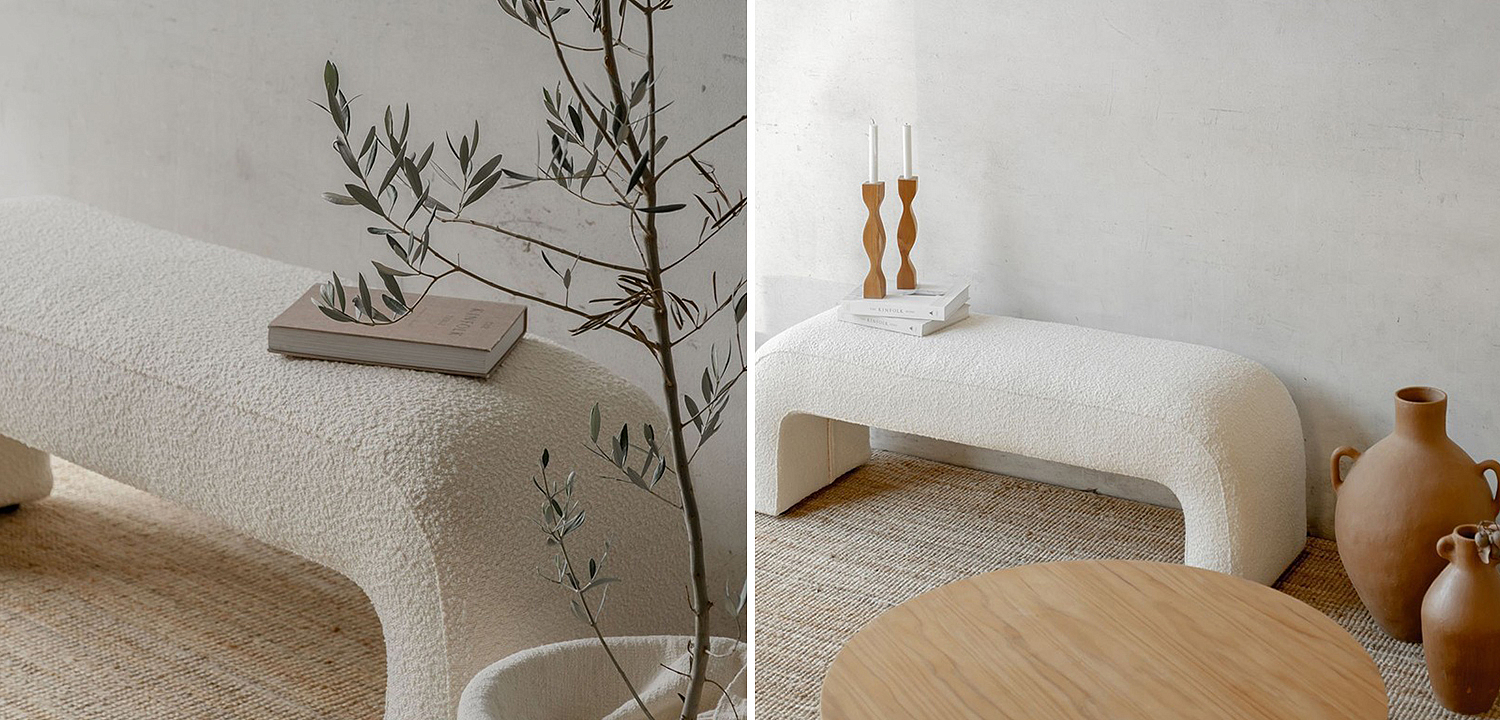Банкетка Karl Springer Style Large Waterfall Bench in Ivory Boucle Банкетка Karl Springer Style Large Waterfall Bench in Ivory Boucle - Loft-Concept в Омске