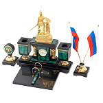 Настольный письменный набор из малахита и долерита Leader Organizer варинант исполнения - 2 | Loft Concept в Омске