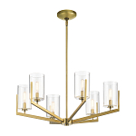 Люстра с 6-ю прозрачными цилиндрическими плафонами Kichler варинант исполнения - 2 | Loft Concept в Омске