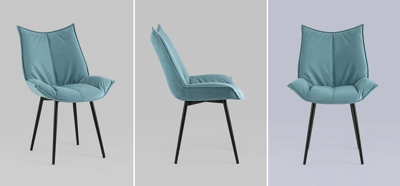 Стул Oslo Chair Голубой Велюр Стул Oslo Chair Голубой Велюр - Loft-Concept в Омске