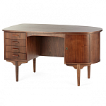 Дизайнерский письменный стол округлой формы с 4-мя ящиками и дверкой с полочками Rili варинант исполнения - 2 | Loft Concept в Омске