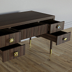 Письменный стол с 4-мя ящиками Elsa Dreams Walnut варинант исполнения - 3 | Loft Concept в Омске