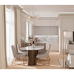 Торшер с белым тканевым абажуром на мраморном основании Cconcise варинант исполнения - 3 | Loft Concept в Омске