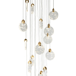 Каскадная люстра с плафонами в виде круглых пластин из хрусталя Esme Round Plates Chandelier 25 варинант исполнения - 2 | Loft Concept в Омске