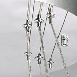 Люстра с тремя кольцами цвета хром и прозрачными хрустальными шарами по периметру Sacramento Transparent Balls Chandelier варинант исполнения - 10 | Loft Concept в Омске