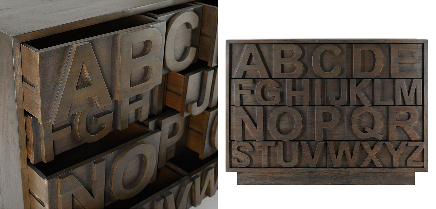 Комод в стиле лофт с английским алфавитом English Alphabet Chest of Drawers Комод в стиле лофт с английским алфавитом English Alphabet Chest of Drawers - Loft-Concept в Омске