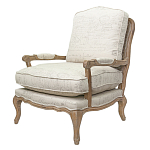 Кресло со спинкой из ротанга Ellie Rattan Armchair beige print flax варинант исполнения - 3 | Loft Concept в Омске