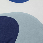 Подушка декоративная хлопковая синего цвета с абстрактным принтом Elysian Flow Azure варинант исполнения - 3 | Loft Concept в Омске