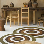 Ковер круглый из хлопка с контрастным узором Bullseye 150 варинант исполнения - 6 | Loft Concept в Омске