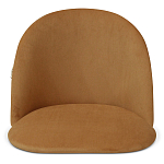 Барный стул со спинкой и металлической подставкой на 3-х деревянных ножках Горчичный Велюр Vendramin Chair варинант исполнения - 3 | Loft Concept в Омске