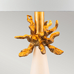 Настольная лампа с декоративным элементом золотого цвета и цилиндрическим абажуром из папье-маше светлого оттенка Flambeau варинант исполнения - 2 | Loft Concept в Омске