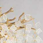 Люстра подвесная золотого цвета с декоративными ветвями и прозрачными рельефными подвесками FAIRYTREE Light варинант исполнения - 6 | Loft Concept в Омске